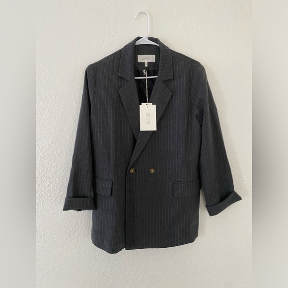 NWT The Great SHLUMPY BLAZER GRAY PIN STRIPED size 1 (4/6) - Picture 5 of 9